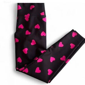 Beach Riot Black and Pink Heart Leggings